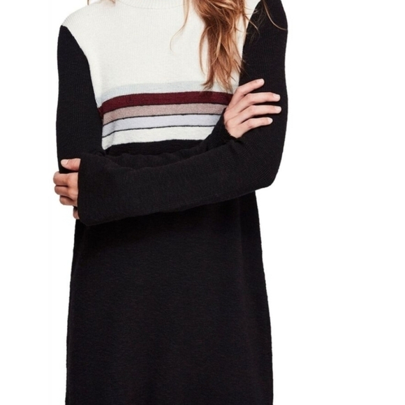 Free People Color Block Mid Dress - Picture 2 of 8